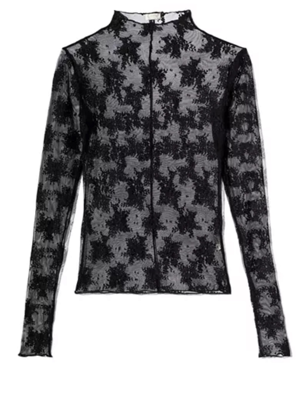 Free People Black Lace Long-Sleeve Top